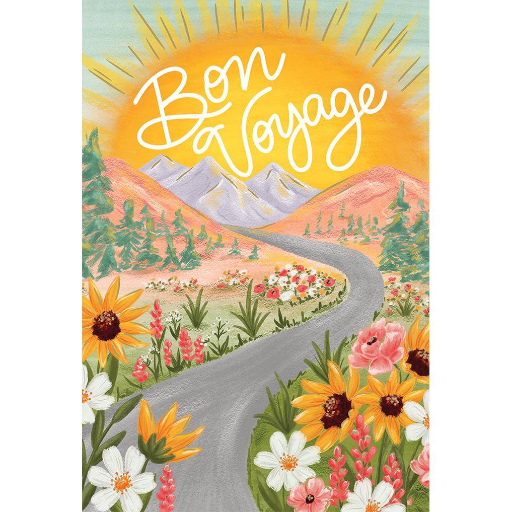 Pictura Bon Voyage Sun Good Luck card featuring bright sun and cheerful design, perfect for sending well wishes on travel.